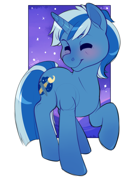 Size: 500x653 | Tagged: safe, artist:brownsugar, derpibooru import, oc, oc:midnight brush, unofficial characters only, unicorn, cute, cutie mark, hooves, male, simple background, smiling, stallion, stars