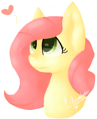 Size: 317x389 | Tagged: safe, artist:penpale-heart, derpibooru import, fluttershy, pony, bust, eye reflection, female, heart, looking up, mare, reflection, simple background, solo, speedpaint available, white background