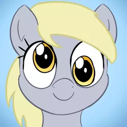 Size: 800x800 | Tagged: safe, artist:comfyplum, derpibooru import, derpy hooves, pegasus, pony, bust, female, gradient background, icon, mare, smiling, solo