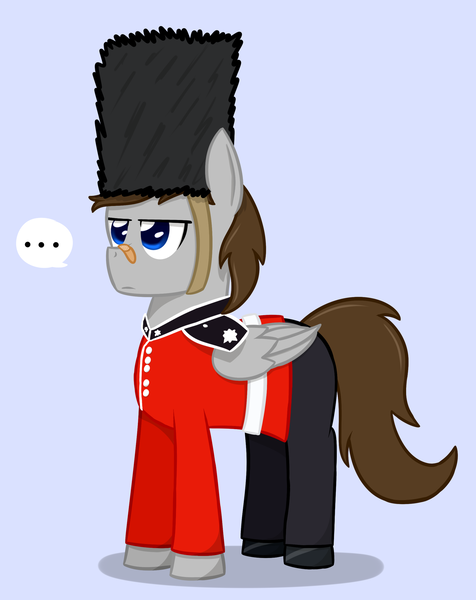 Size: 1280x1614 | Tagged: safe, artist:phoenixswift, derpibooru import, oc, oc:fuselight, pegasus, pony, ask fuselight, ..., ask, british royal guard, clothes, hat, male, stallion, tumblr, uniform