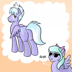 Size: 750x750 | Tagged: safe, artist:marikaefer, derpibooru import, cloudchaser, flitter, pony, ask flitter and cloudchaser, butt, dat butt, lip bite, male, meme, plot, rule 63, stallion, sunglasses