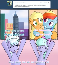 Size: 840x930 | Tagged: safe, artist:marikaefer, derpibooru import, applejack, cloudchaser, flitter, rainbow dash, pony, ask flitter and cloudchaser