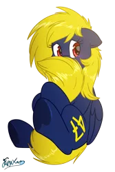 Size: 3000x4500 | Tagged: safe, artist:fluffyxai, derpibooru import, oc, oc:naveen numbers, unofficial characters only, pegasus, pony, 47, apprehensive, blushing, female, hiding face, hug, image, mare, on back, png, shy, simple background, solo, tail hug, underhoof, white background, wings
