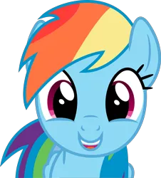 Size: 5424x6000 | Tagged: safe, artist:skie-vinyl, derpibooru import, rainbow dash, pegasus, pony, the super speedy cider squeezy 6000, bust, cute, dashabetes, female, hnnng, looking at you, mare, open mouth, simple background, smiling, solo, transparent background, vector