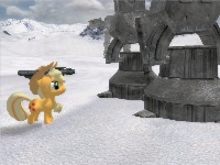 Size: 200x150 | Tagged: safe, derpibooru import, applejack, pony, 3d, at-at, hoth, mod, star wars, star wars battlefront 2