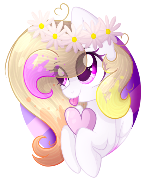 Size: 1788x2052 | Tagged: safe, artist:xxmelody-scribblexx, derpibooru import, oc, oc:melody scribble, pegasus, pony, female, heart, mare, solo, tongue out