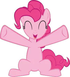 Size: 9155x9998 | Tagged: safe, artist:mrkat7214, derpibooru import, pinkie pie, earth pony, pony, absurd resolution, cute, diapinkes, hug request, incoming hug, simple background, sitting, solo, transparent background, vector