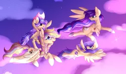 Size: 5254x3092 | Tagged: safe, artist:xxmelody-scribblexx, derpibooru import, oc, oc:melody scribble, unofficial characters only, pegasus, pony, female, filly, flying, hat, mare, night
