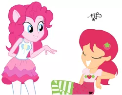 Size: 1280x999 | Tagged: safe, artist:mapleb, artist:ravenwolf-bases, derpibooru import, pinkie pie, dance magic, equestria girls, equestria girls series, spoiler:eqg specials, barely eqg related, base used, clothes, crossover, equestria girls style, equestria girls-ified, ponied up, strawberry shortcake, strawberry shortcake (character)