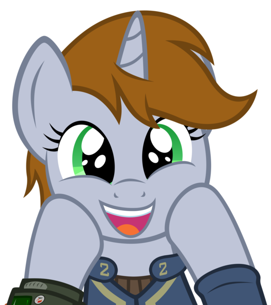 Size: 2850x3200 | Tagged: safe, artist:mrlolcats17, derpibooru import, oc, oc:littlepip, unofficial characters only, pony, unicorn, fallout equestria, fanfic, bust, clothes, cute, fanfic art, female, hooves, horn, looking at you, mare, open mouth, pipbuck, simple background, solo, transparent background, vault suit