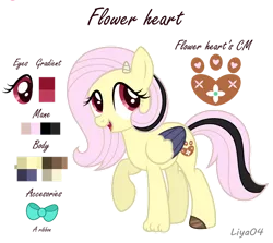 Size: 1024x915 | Tagged: artist:liya04, derpibooru import, female, hybrid, interspecies offspring, oc, oc:flower heart, offspring, parent:discord, parent:fluttershy, parents:discoshy, reference sheet, safe, simple background, solo, transparent background