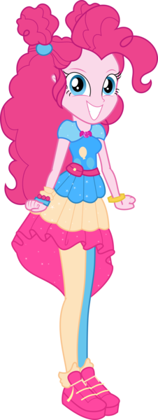 Size: 2431x6451 | Tagged: safe, artist:digimonlover101, derpibooru import, pinkie pie, human, equestria girls, equestria girls series, spoiler:eqg series (season 2), absurd resolution, clothes, cute, diapinkes, dress, dress interior, female, geode of sugar bombs, magical geodes, music festival outfit, shoes, simple background, smiling, sneakers, solo, transparent background, vector