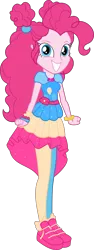Size: 2431x6451 | Tagged: safe, artist:digimonlover101, derpibooru import, pinkie pie, human, equestria girls, equestria girls series, spoiler:eqg series (season 2), absurd resolution, clothes, cute, diapinkes, dress, dress interior, female, geode of sugar bombs, magical geodes, music festival outfit, shoes, simple background, smiling, sneakers, solo, transparent background, vector