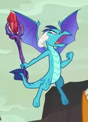 Size: 431x600 | Tagged: angry, claws, clenched fist, cropped, derpibooru import, dragon, dragoness, dragon lord ember, female, furious, horns, open mouth, princess ember, safe, screencap, sweet and smoky, tail, toes, wings