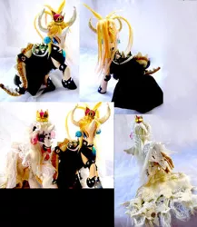 Size: 446x515 | Tagged: safe, artist:lightningsilver-mana, derpibooru import, ponified, human, pony, booette, bowsette, craft, crossover, custom, fandom, handmade, irl, leather, mario, my little pony, nintendo, paint, painted, painting, photo, sewing, sewing needle, super crown, textiles, toy, video game, video game crossover