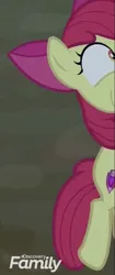 Size: 565x1350 | Tagged: safe, derpibooru import, screencap, apple bloom, pony, going to seed, season 9, spoiler:s09, cropped, discovery family logo, out of context, solo