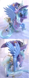 Size: 336x888 | Tagged: safe, artist:lightningsilver-mana, derpibooru import, trixie, alicorn, pony, unicorn, accessory swap, alicorn princess, alicornified, blue, cape, cloak, clothes, craft, custom, doll, female, figure, figurine, hat, irl, magician, my little pony, paint, painted, painting, photo, race swap, sewing, sewing needle, solo, textiles, toothpaste, toy, trixie's cape, trixie's hat, trixiecorn