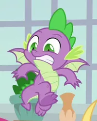 Size: 208x260 | Tagged: safe, derpibooru import, screencap, spike, dragon, sweet and smoky, claws, cropped, flying, male, solo focus, spread toes, spread wings, underfoot, winged spike, wings