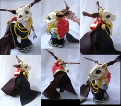 Size: 1024x892 | Tagged: safe, artist:lightningsilver-mana, derpibooru import, pony, ancient magus bride, anime, anime style, commission, craft, crossover, doll, elias ainsworth, fanart, fandom, figure, figurine, leather, male, manga, manga style, my little pony, paint, painting, sewing, sewing needle, solo, textiles, toy