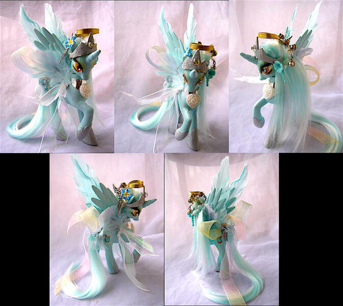 Size: 1024x913 | Tagged: safe, artist:lightningsilver-mana, derpibooru import, lyra heartstrings, alicorn, pony, alicorn princess, alicornified, angel, craft, crest, crown, doll, female, figure, figurine, halo, handmade, harp, heaven, jewelry, musical instrument, paint, painted, painting, princess lyra heartstrings, race swap, regalia, solo, toy