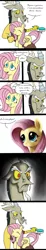 Size: 989x5326 | Tagged: safe, artist:wolverfox, derpibooru import, edit, discord, fluttershy, brush, brushie, brushing, brushing tail, close-up, comic, cute, cyrillic, eyes closed, glare, grin, grumpy, image, jpeg, russian, shyabetes, smiling, translation