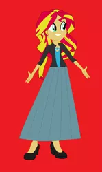 Size: 380x636 | Tagged: safe, artist:starman1999, derpibooru import, sunset shimmer, equestria girls, clothes, long skirt, skirt, solo