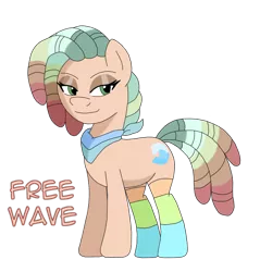 Size: 1280x1341 | Tagged: safe, artist:flawlessvictory20, derpibooru import, oc, oc:free wave, earth pony, pony, clothes, dreadlocks, female, lidded eyes, looking at you, mare, neckerchief, socks