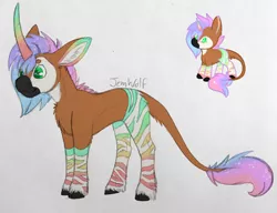 Size: 1280x983 | Tagged: safe, artist:jemwolf, derpibooru import, oc, unofficial characters only, okapi, pony, solo