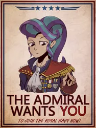 Size: 1536x2048 | Tagged: admiral, artist:qzygugu, clothes, decoration, derpibooru import, female, human, humanized, navy, palindrome get, poster, propaganda, safe, solo, starlight glimmer, uniform