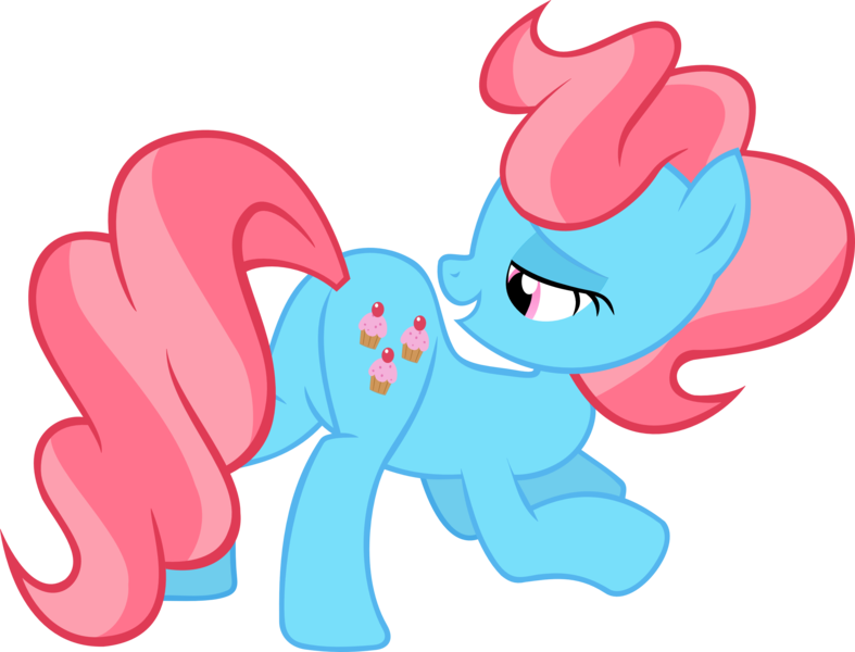 Size: 3000x2287 | Tagged: safe, artist:strawbellycake, derpibooru import, cup cake, earth pony, pony, butt, face down ass up, female, lidded eyes, look at my ass, milf, open mouth, plot, sexy, simple background, smiling, solo, stupid sexy cup cake, transparent background, vector