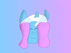 Size: 1600x1200 | Tagged: safe, artist:slimgoomba, derpibooru import, starlight glimmer, trixie, anthro, plantigrade anthro, unicorn, ball, barefoot, eyes closed, feet, feet on face, fetish, foot fetish, foot worship, gradient background, happy, inanimate tf, morph ball, offscreen character, toes, transformation, trixieball