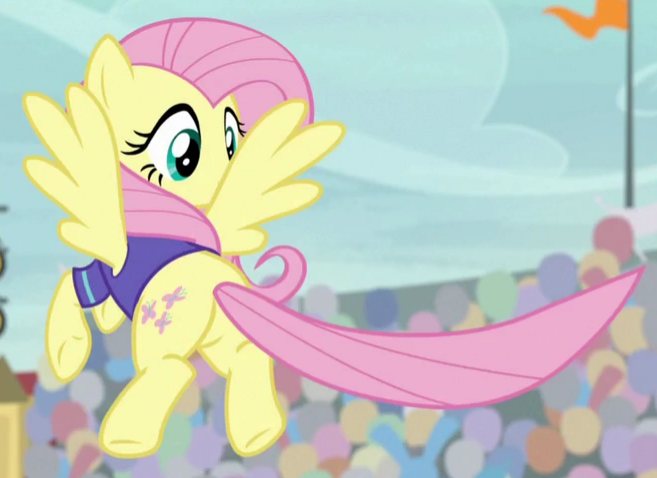 Size: 657x478 | Tagged: safe, derpibooru import, screencap, fluttershy, pegasus, pony, common ground, butt, cropped, plot, solo