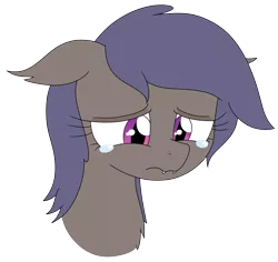 Size: 1792x1689 | Tagged: safe, artist:wafflecakes, derpibooru import, oc, oc:night skies, unofficial characters only, bat pony, pony, bat pony oc, bat wings, bust, crying, floppy ears, sad, simple background, solo, transparent background, wings