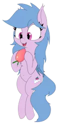 Size: 1859x3948 | Tagged: safe, artist:wafflecakes, derpibooru import, oc, oc:fruit hulu, unofficial characters only, bat pony, pony, bat pony oc, bat wings, fruit, happy, simple background, solo, transparent background, wings