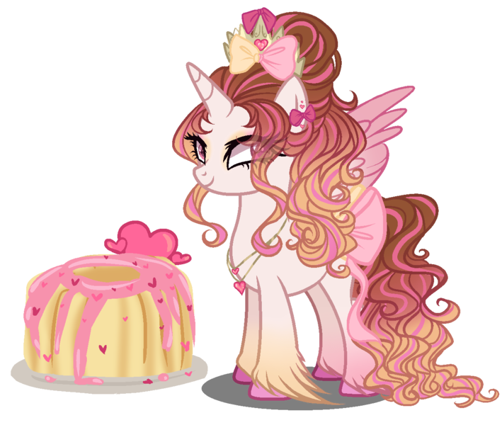 Size: 1300x1100 | Tagged: safe, artist:gihhbloonde, derpibooru import, alicorn, pony, bow, female, mare, offspring, parent:pound cake, parent:princess flurry heart, parents:poundflurry, simple background, solo, tail bow, transparent background