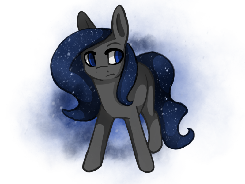 Size: 2732x2048 | Tagged: safe, artist:sacredroses-art, derpibooru import, oc, oc:selenia, unofficial characters only, earth pony, pony, ethereal mane, female, looking sideways, mare, parent:princess luna, simple background, solo, starry mane, transparent background