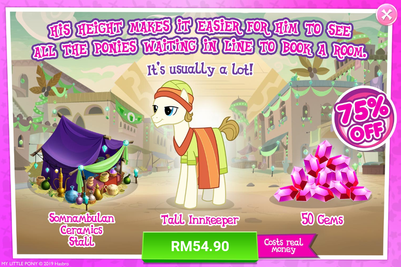 Size: 1038x690 | Tagged: safe, derpibooru import, official, unnamed character, unnamed pony, pony, advertisement, background pony, costs real money, gameloft, male, sale, somnambula resident, stallion, tall