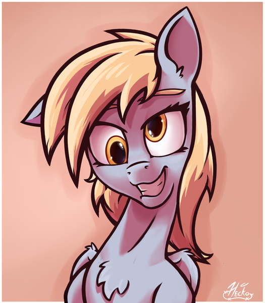 Size: 990x1131 | Tagged: safe, artist:hc0, derpibooru import, derpy hooves, pony, bust, portrait, solo