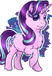 Size: 1036x1509 | Tagged: safe, artist:8bitgalaxy, derpibooru import, starlight glimmer, pony, unicorn, abstract background, chest fluff, cute, female, glimmerbetes, looking at you, mare, raised hoof, simple background, smiling, solo, transparent background, watermark