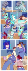 Size: 1212x3000 | Tagged: safe, artist:xjenn9fusion, author:bigonionbean, derpibooru import, oc, oc:aerial agriculture, oc:earthing elements, oc:princess mythic majestic, oc:princess sincere scholar, oc:tommy the human, alicorn, human, pony, comic:fusing the fusions, comic:time of the fusions, alicorn oc, aunt and nephew, clothes, comic, commissioner:bigonionbean, cute, family, female, fusion, fusion:aerial agriculture, fusion:earthing elements, fusion:princess mythic majestic, fusion:princess sincere scholar, glasses, grandfather and grandchild, grandparent and grandchild moment, grandparents, grandson, hat, horn, hugging a pony, human oc, magic, male, mare, mother and child, mother and daughter, riding, stallion, stripes, wings