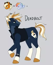 Size: 2054x2500 | Tagged: safe, artist:horsepowerred, derpibooru import, applejack, rainbow dash, oc, earth pony, pony, appledash, bracelet, clothes, female, jewelry, lesbian, magical lesbian spawn, mare, offspring, parent:applejack, parent:rainbow dash, parents:appledash, shipping, transgender