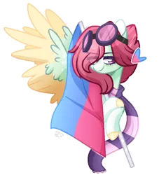 Size: 776x820 | Tagged: safe, artist:sugaryicecreammlp, derpibooru import, oc, oc:celestial star, pegasus, pony, base used, bust, clothes, colored hooves, colored wings, female, mare, multicolored wings, portrait, pride, pride flag, pride month, scarf, simple background, solo, straight pride, straight pride flag, transparent background, wings