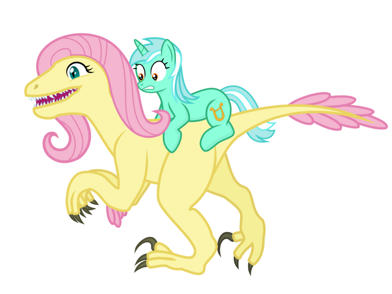 Size: 3200x2400 | Tagged: safe, artist:devfield, derpibooru import, fluttershy, lyra heartstrings, oc, oc:raptorshy, avian, dinosaur, pony, unicorn, utahraptor, velociraptor, claws, clever girl, context is for the weak, cretaceous, cute, deinonychus, dinosaurified, dromeosaur, evolution, female, frown, gritted teeth, happy, high res, intelligence, looking down, lyrabetes, mainraptora, mare, open mouth, pack hunter, pink hair, ponies riding dinosaurs, prone, reptilians, riding, scared, shadow, sharp teeth, show accurate, shyabetes, simple background, size difference, smiling, species swap, standing, tack, tail, teeth, theropod, transparent background, two toned mane, veloshyraptor, what has science done, what in the everlasting fuck, wide eyes, worried, wtf