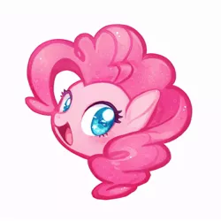 Size: 900x900 | Tagged: safe, artist:nora1211, derpibooru import, pinkie pie, pony, colored pupils, cute, diapinkes, disembodied head, female, head, head only, heart eyes, open mouth, simple background, solo, starry eyes, white background, wingding eyes