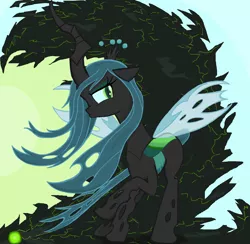 Size: 1783x1743 | Tagged: abstract background, artist:sallycars, changeling, changeling queen, derpibooru import, female, ms paint, ms-paint, mspaintponies, mspaintponies fanart, queen chrysalis, raised hoof, safe, solo