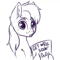Size: 1024x1024 | Tagged: safe, artist:dsp2003, derpibooru import, oc, oc:jack of trades, unofficial characters only, pony, 0u0, :p, bipedal, get well card, get well soon, looking at you, male, monochrome, simple background, sketch, stallion, tongue out, white background