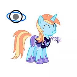 Size: 4000x4000 | Tagged: safe, artist:sporadic night, derpibooru import, oc, oc:dusking sky, unofficial characters only, pony, unicorn, armor, eyes closed, female, hoof shoes, horn, mare, night guard, night guard armor, show accurate, simple background, smiling, solo, unicorn oc, vector, white background
