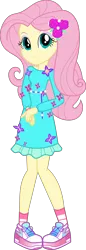 Size: 2806x8155 | Tagged: safe, artist:digimonlover101, derpibooru import, fluttershy, equestria girls, equestria girls series, festival filters, spoiler:eqg series (season 2), absurd resolution, clothes, cute, dress, geode of fauna, magical geodes, music festival outfit, shoes, shyabetes, simple background, smiling, sneakers, solo, transparent background, vector