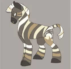 Size: 500x482 | Tagged: artist:horsepowerred, derpibooru import, gray background, male, nose piercing, nose ring, oc, oc:desert sun, piercing, request, safe, short tail, simple background, solo, stallion, torn ear, unofficial characters only, zebra, zebra oc