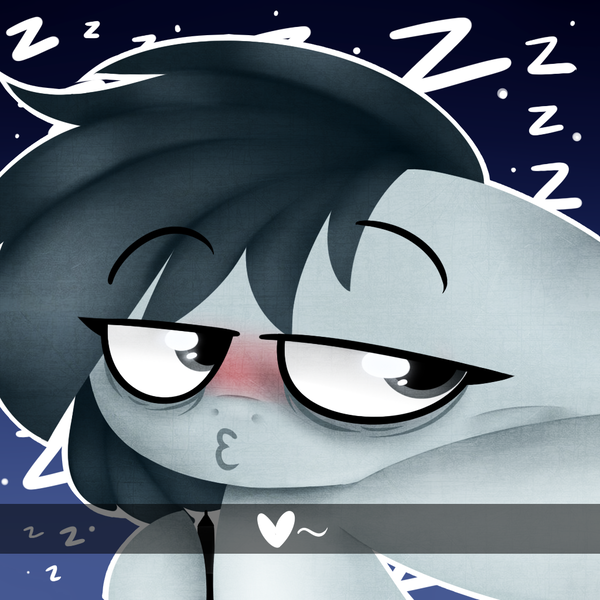 Size: 1024x1024 | Tagged: safe, artist:s-ansy, derpibooru import, oc, oc:sleepy goodnight, unofficial characters only, earth pony, pony, bags under eyes, blushing, female, heart, instagram, mare, onomatopoeia, selfie, snapchat, solo, sound effects, zzz